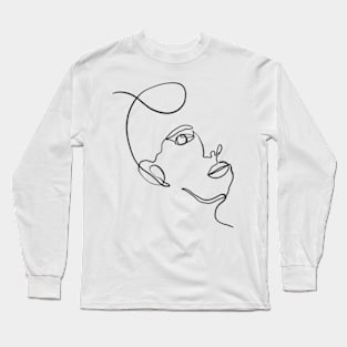 Woman face minimal abstract Long Sleeve T-Shirt